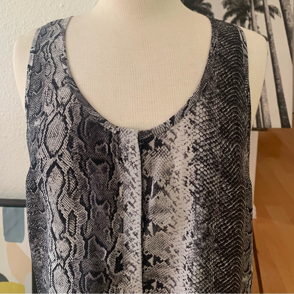 Joie Snakeprint Sleeveless Button-Up Lightweight … - image 2